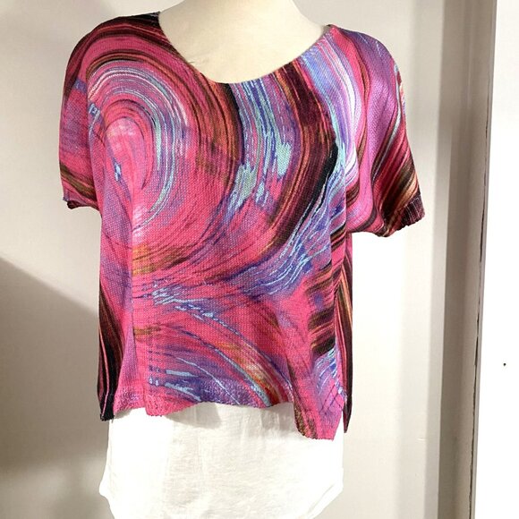 Beyond Capri Multicolored Abstract Top Made in Italy - Picture 1 of 9